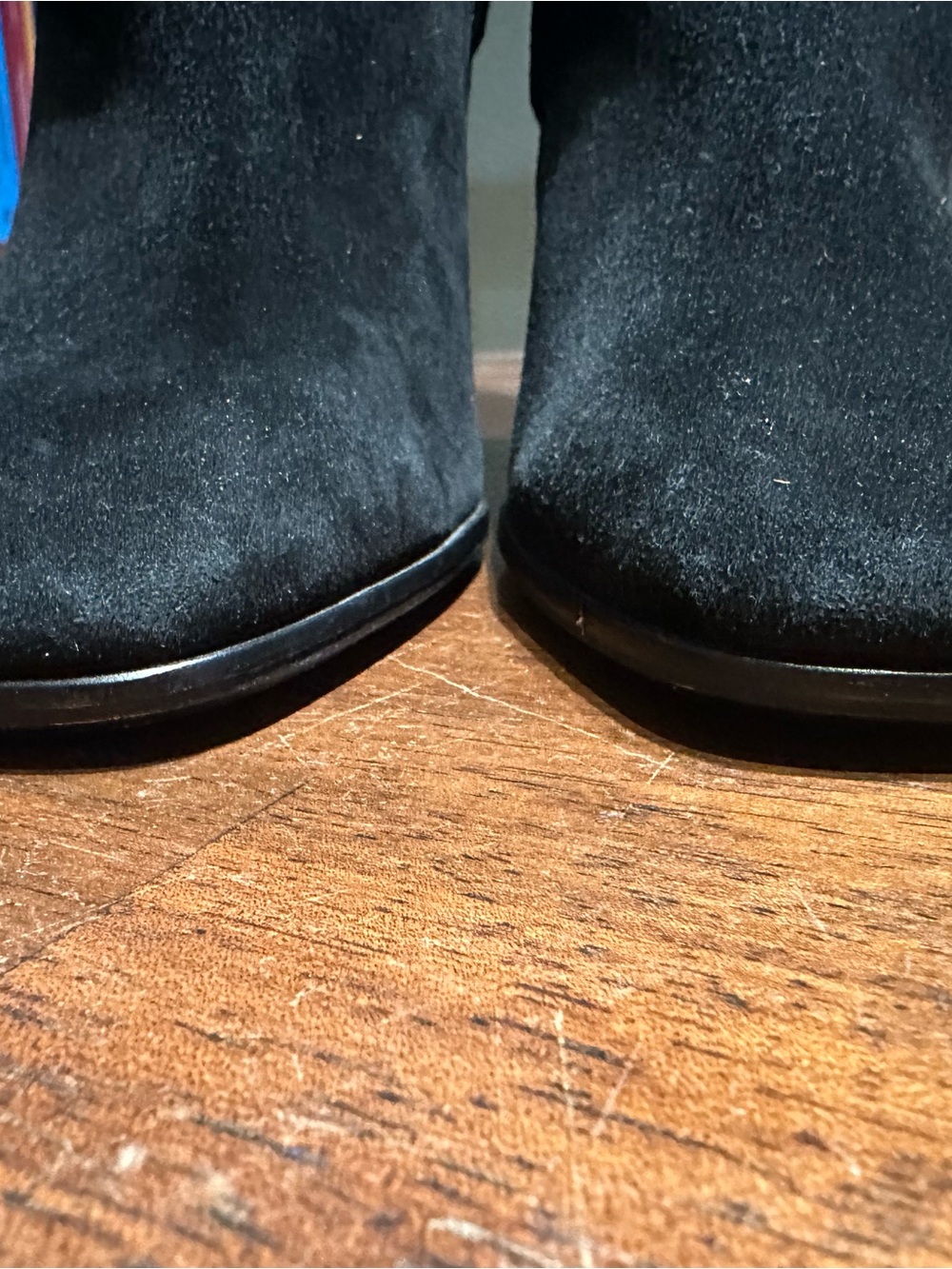 Dolce Vita Black Suede Knee High Boots Sz 9.5 Block Heel Side Zip - Picture 11 of 14